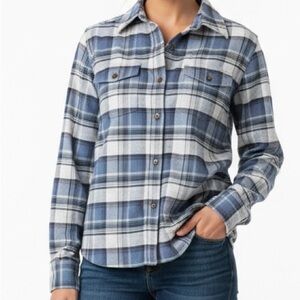 Carhartt Women’s Relaxed Fit Flannel Shirt - Blue Plaid (Size S)